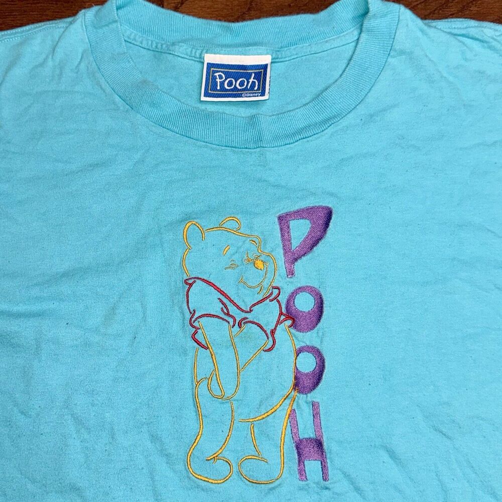 Vintage Winnie The Pooh Shirt Womens Extra Large XXL Blue Disney 90s